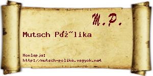 Mutsch Pólika névjegykártya